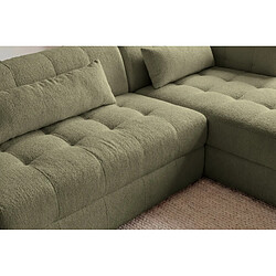 Casanova Canapé d'angle tissu chenille 4 places Gauche - Vert pas cher