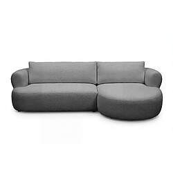 Casanova Canapé d'angle tissu chenille 4 places Gauche - Gris foncé ELLY - Canapé d'angle tissu chenille 4 places - Gauche - Gris foncé