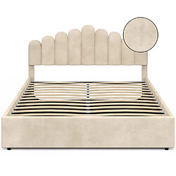 Avis Idmarket Lit coffre 160 velours beige