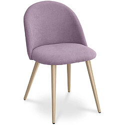 ICONIK INTERIOR Chaise de salle à manger - Tapissée en tissu - Style scandinave - Evelyne Rose