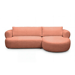 Casanova Canapé d'angle tissu chenille 4 places Gauche - Terracotta