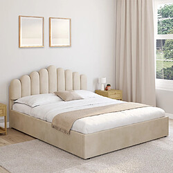 Acheter Idmarket Lit coffre 160 velours beige