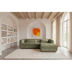 Avis Casanova Canapé d'angle tissu chenille 4 places Gauche - Vert