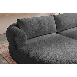 Casanova Canapé d'angle tissu chenille 4 places Gauche - Gris foncé pas cher