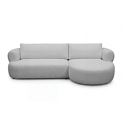 Casanova Canapé d'angle tissu chenille 4 places Gauche - Gris clair