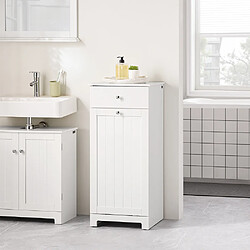 SoBuy Meuble de salle de bain avec panier à linge blanc 40.0x38.0x90.0 cm pas cher