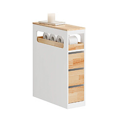 SoBuy Mobile de rangement 4 tiroirs avec compartiment papier toilette Blanc pas cher