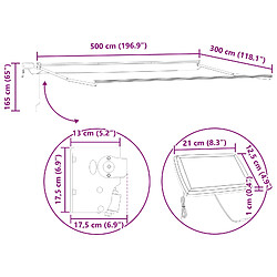 vidaXL Store rétractable manuel avec LEDs Multicolore 5 x 3 m pas cher