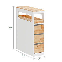 Avis SoBuy Mobiletto salle de bain gain de place blanc 23.2x65.3x82.0 cm BZR54-IV-WN