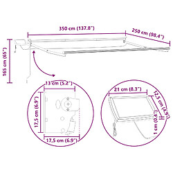 vidaXL Store rétractable manuel avec LEDs 3,5 x 2,5 m pas cher