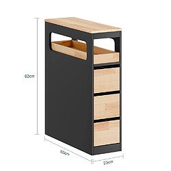 Avis SoBuy Mobiletto salle de bain gain de place noir 23.3x65.3x82.3 cm BZR54-II-SCH