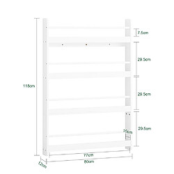 Avis SoBuy Étagère murale pour livres enfants blanc 80.0x12.0x118.0 cm KMB08-II-W