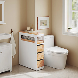 Acheter SoBuy Mobiletto salle de bain gain de place blanc 23.2x65.3x82.0 cm BZR54-IV-WN