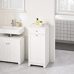 Acheter SoBuy Meuble de salle de bain avec panier à linge blanc 40.0x38.0x90.0 cm