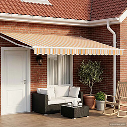 vidaXL Auvent rétractable électrique Gris, Orange, Blanc 4,5 × 3 m