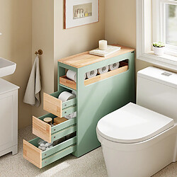 SoBuy Mobile de salle de bain gain de place vert clair 23.0x65.0x82.0 cm pas cher