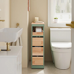 Acheter SoBuy Mobile de salle de bain gain de place vert clair 23.0x65.0x82.0 cm