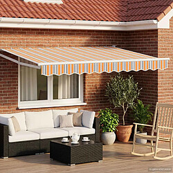 vidaXL Auvent rétractable électrique Gris, Orange, Blanc 3,5 x 2,5 m