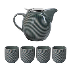 Table Passion Coffret théière Mao gris 0,9L et 4 gobelets