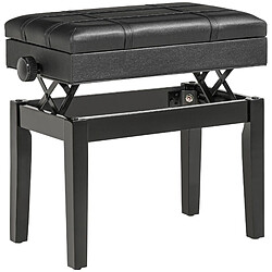 PINGGO Banc de piano réglable en hauteur avec rangement, noir