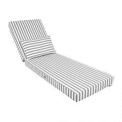 Déco Arts Coussin bain de soleil premium avec coussin - Rayures Gris Clair