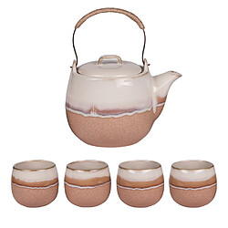 Table Passion Coffret théière 0,8L avec 4 gobelets camel