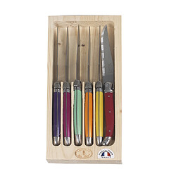 Jean Dubost Coffret 6 couteaux laguiole irise assortis