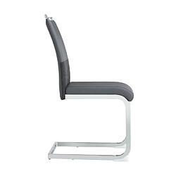 modfu Lot de 6 chaises de salle à manger rembourrées avec dossier en similicuir et lin gris pas cher
