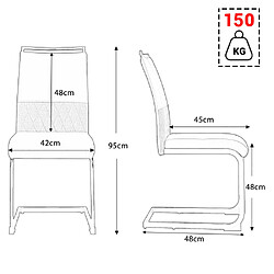 Avis modfu Lot de 6 chaises de salle à manger rembourrées avec dossier en similicuir et lin gris