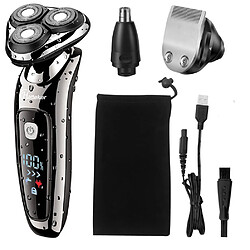 Hatteker RSCX-9598 Rasoir Electrique 3-en-1 Tondeuse Barbe Tondeuse Nez Noir