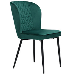 Acheter modfu Lot de 6 chaises de salle à manger en velours avec pieds en métal vert