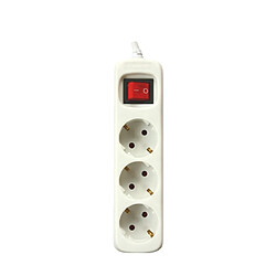 Bloc multiprises avec interrupteur lumineux Silver Electronics 3 prises, câble 5m White
