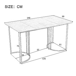 Avis modfu Ensemble de salle à manger 5 pièces avec table 140 x 80 cm en mdf et 4 chaises en lin