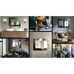 Tulup Miroir mural rectangulaire décor marbre - Noir pas cher