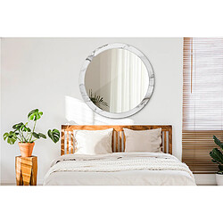 Tulup Miroir mural rond marbre blanc - Blanc pas cher