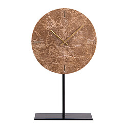 Table Passion Horloge sur pied marbre brun 25 cm
