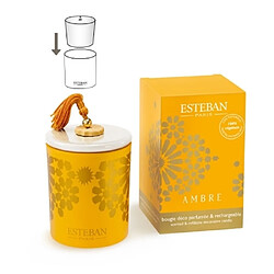 Esteban Bougie décorative parfumée rechargeable ambre 170 g