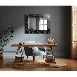 Avis Tulup Miroir mural rectangulaire décor marbre - Noir