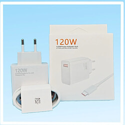 Wanli Chargeur mural USB Xiaomi 120W - Charge rapide - Câble données USB 1m