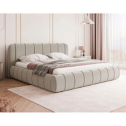 Bestmobilier Elsa - lit coffre - 160x200 cm - en velours - sommier inclus