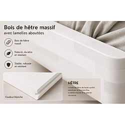 Visby Lit flottant en hêtre massif LENA / 140x200 cm, couleur blanche pas cher
