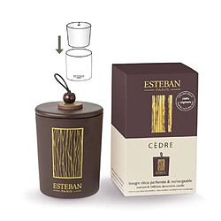 Esteban Bougie décorative parfumée rechargeable cèdre 170 g