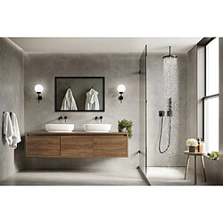 Tulup Miroir mural carré - Noir pas cher