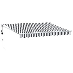 vidaXL Auvent rétractable anthracite et blanc 3,5x2,5m tissu/aluminium
