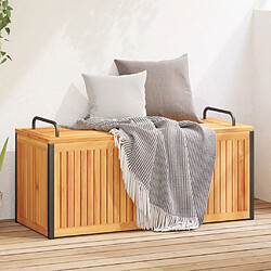 vidaXL Boîte à coussins d'extérieur bois d'acacia solide et acier