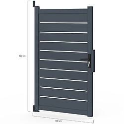 Acheter Idmarket Portillon 100x160 cm en aluminium ajouré gris anthracite
