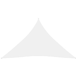 Helloshop26 Voile toile d'ombrage parasol tissu oxford triangulaire 5 x 5 x 5 m blanc 02_0009906