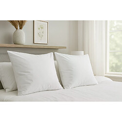 Mortreux Lot de 2 oreillers blancs Maxi protect - Moelleux 60x60 - 40095