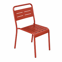 Concept Usine Ensemble de 4 chaises de jardin empilables terracotta BERGAME
