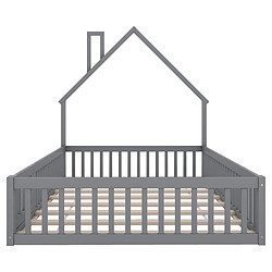 Avis Merax Lit Enfant 140 X 190 Cm-en Bois-en Forme De Cheminée-pinède-gris